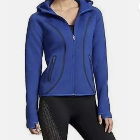 Athleta Fuse Jacket Gray Full Zip Activewear Running Hooded Coat Sz S - Picture 2 of 14